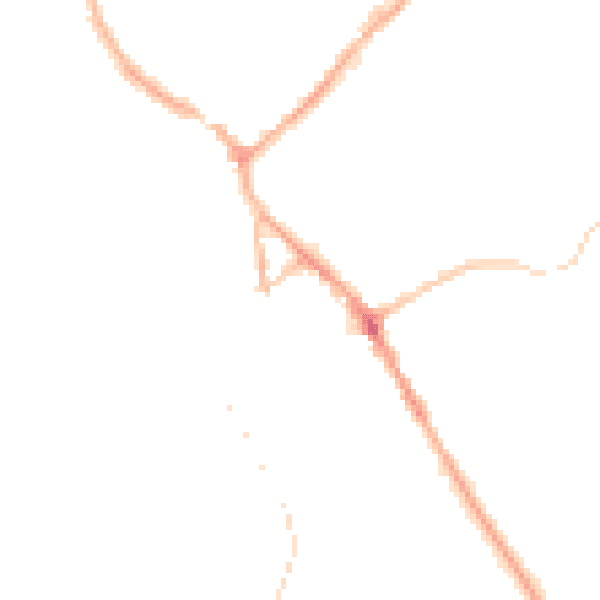 Night-time road noise heatmap for BB18 5AA