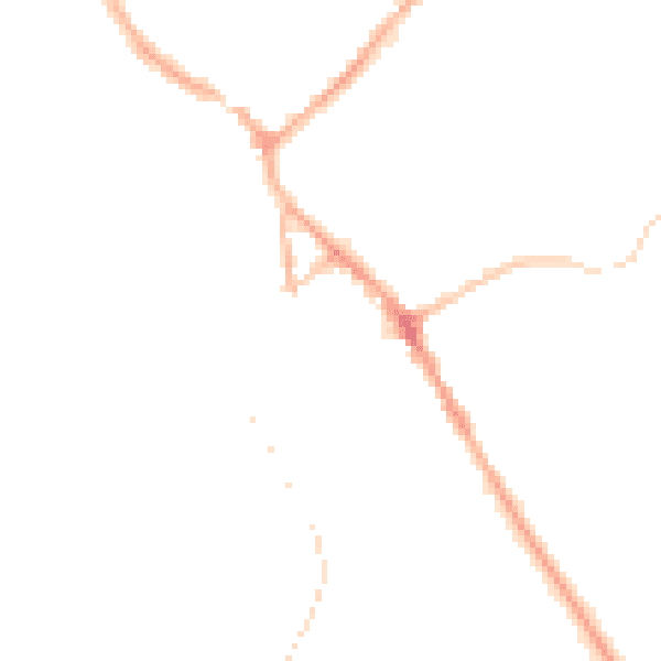 Night-time road noise heatmap for BB18 5AE