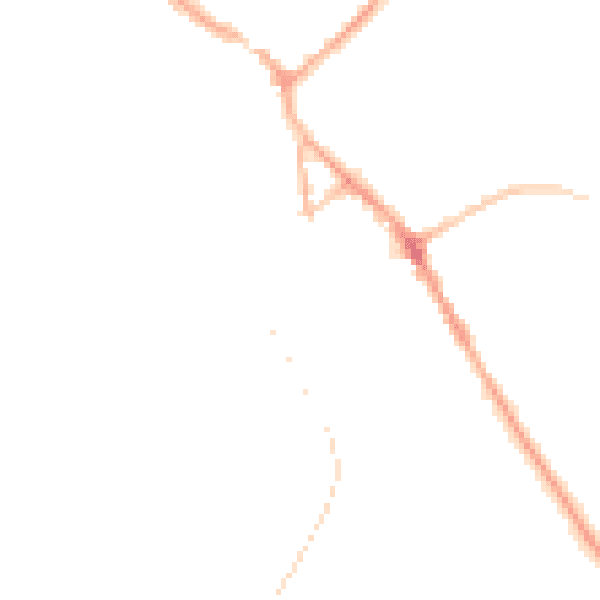Night-time road noise heatmap for BB18 5AH