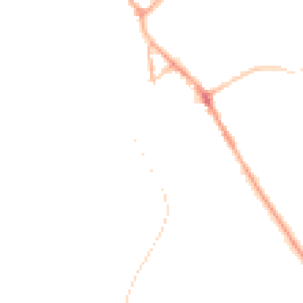 Night-time road noise heatmap for BB18 5AP