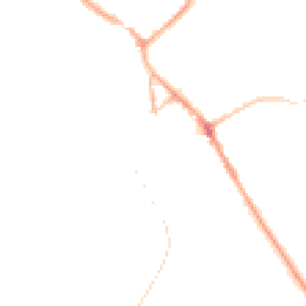 Night-time road noise heatmap for BB18 5AQ