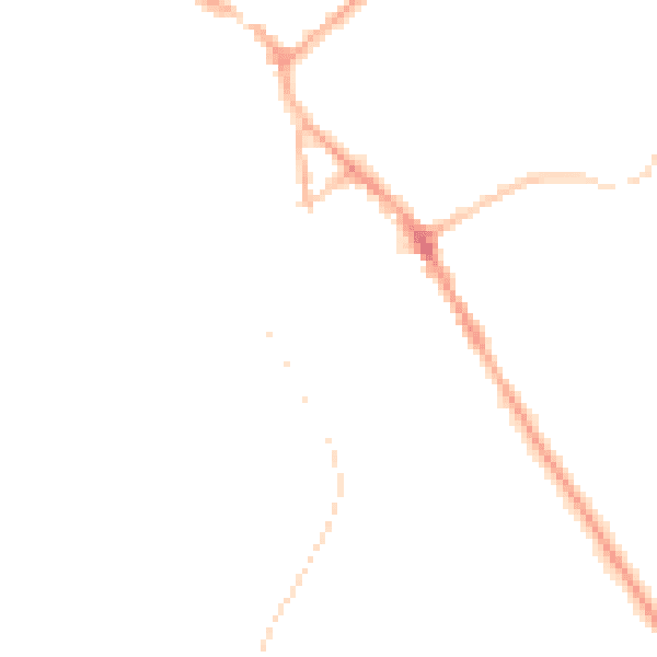Night-time road noise heatmap for BB18 5AY