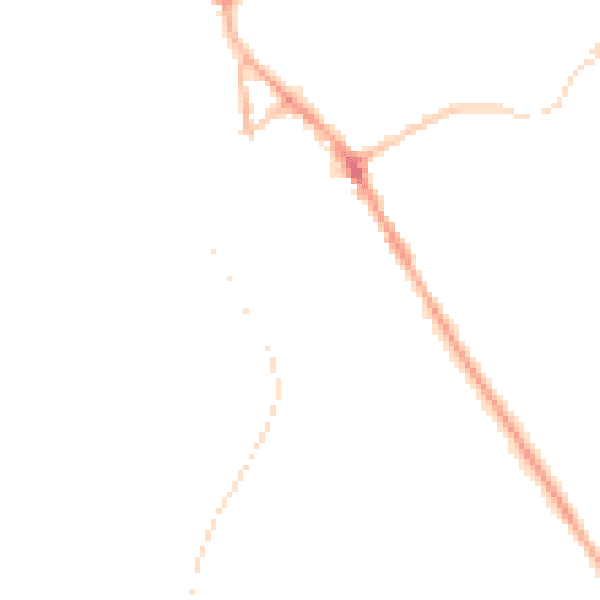 Night-time road noise heatmap for BB18 5AZ