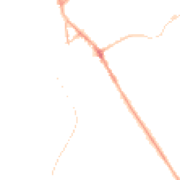 Night-time road noise heatmap for BB18 5BD