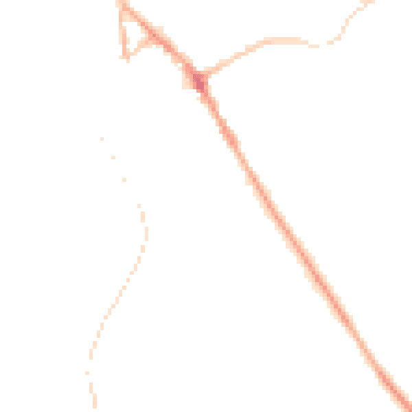 Night-time road noise heatmap for BB18 5BE