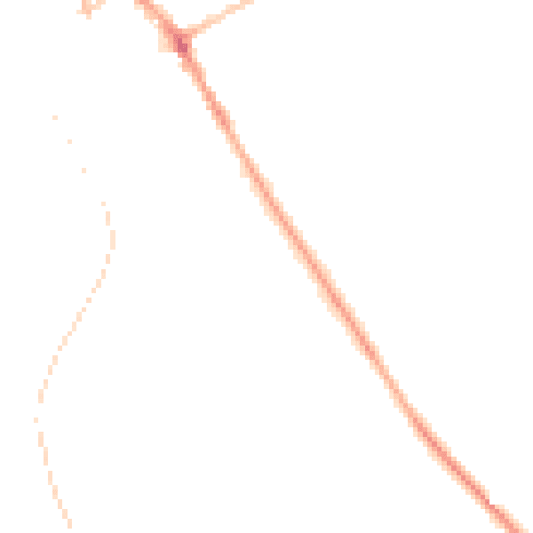Night-time road noise heatmap for BB18 5BJ