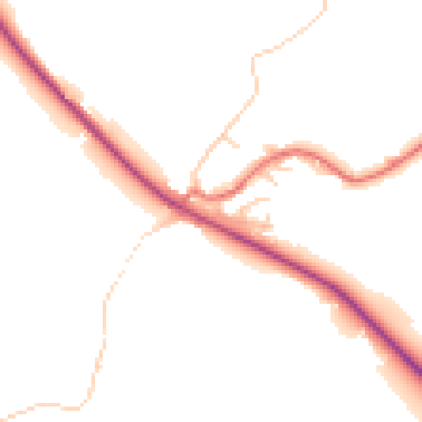 Daytime road noise heatmap for BB18 5BR