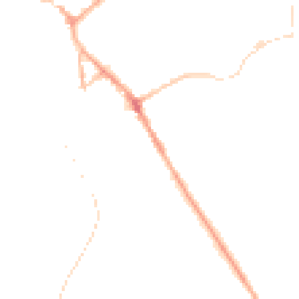 Night-time road noise heatmap for BB18 5BS