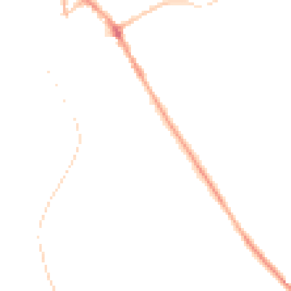 Night-time road noise heatmap for BB18 5BU