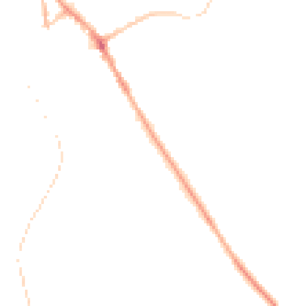 Night-time road noise heatmap for BB18 5BX