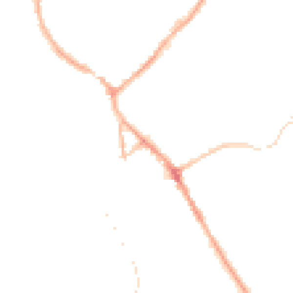 Night-time road noise heatmap for BB18 5DL
