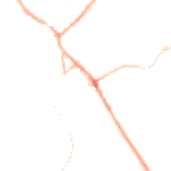 Night-time road noise heatmap for BB18 5DR