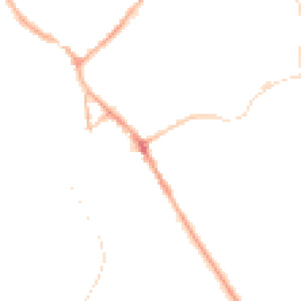 Night-time road noise heatmap for BB18 5DS