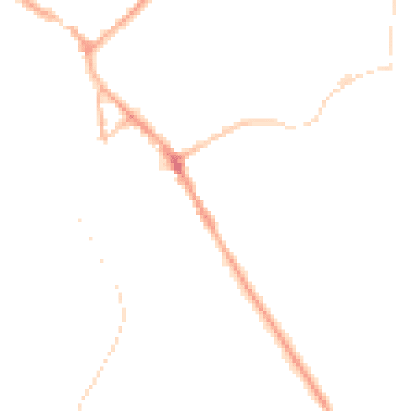 Night-time road noise heatmap for BB18 5DT