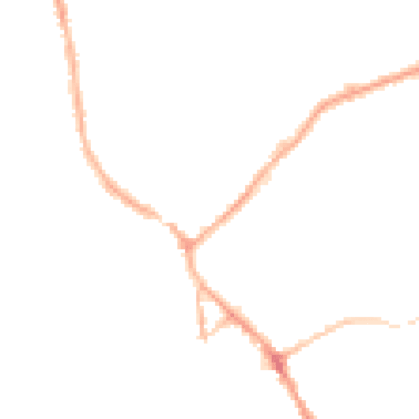 Night-time road noise heatmap for BB18 5EH
