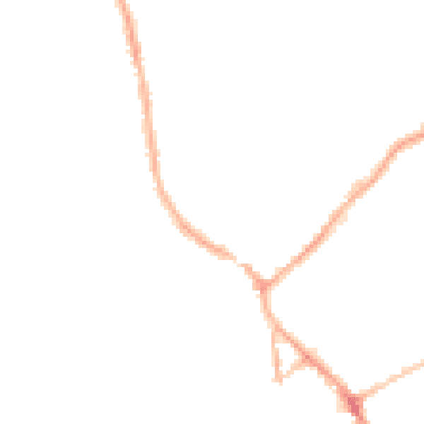 Night-time road noise heatmap for BB18 5EZ