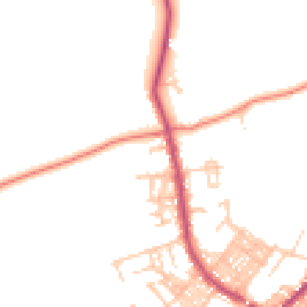Daytime road noise heatmap for BB18 5LH