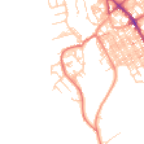 Daytime road noise heatmap for BB18 5PP