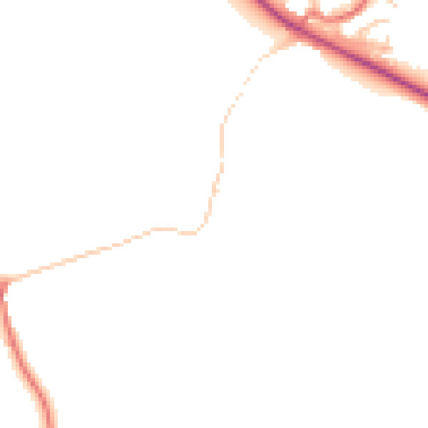 Daytime road noise heatmap for BB18 5SR