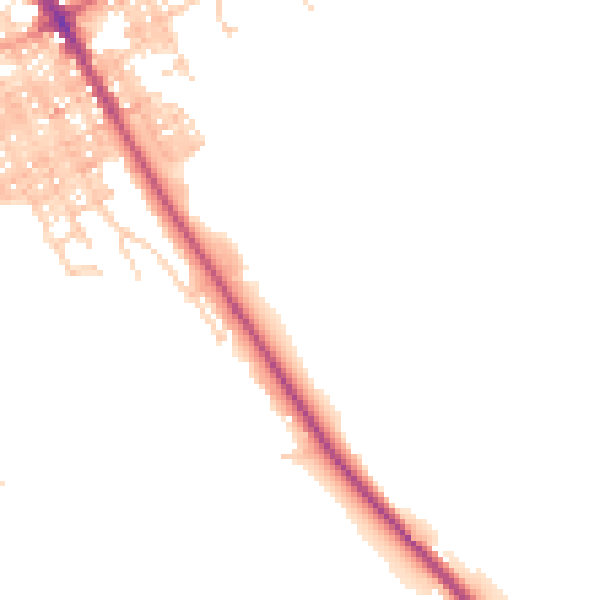 Daytime road noise heatmap for BB18 5TB