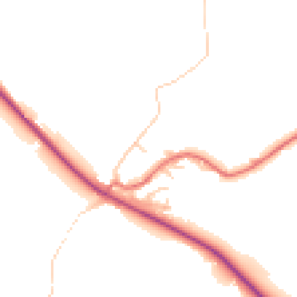 Daytime road noise heatmap for BB18 5UA