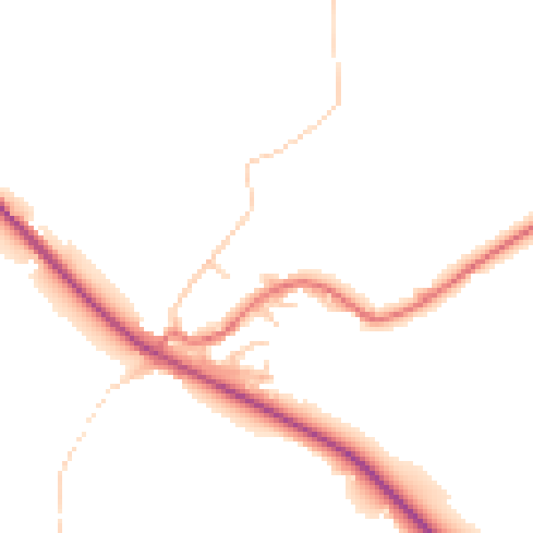Daytime road noise heatmap for BB18 5UB