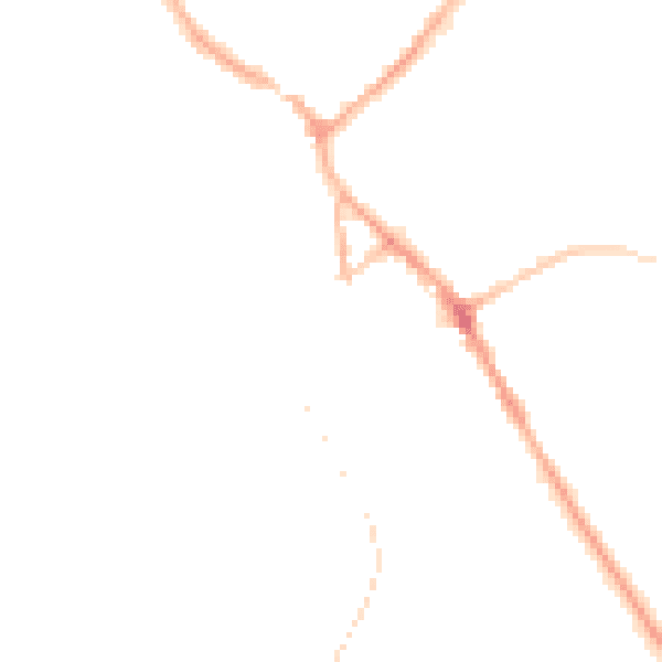 Night-time road noise heatmap for BB18 5UJ