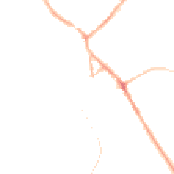 Night-time road noise heatmap for BB18 5UR