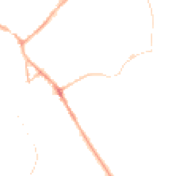 Night-time road noise heatmap for BB18 6AG