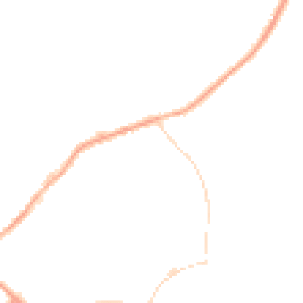 Night-time road noise heatmap for BB18 6ET