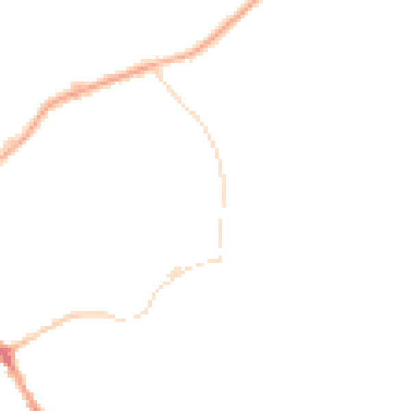 Night-time road noise heatmap for BB18 6EX
