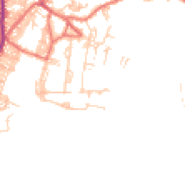 Daytime road noise heatmap for BB18 6LS