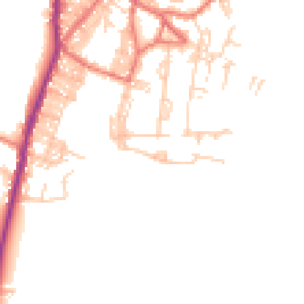 Daytime road noise heatmap for BB18 6PB