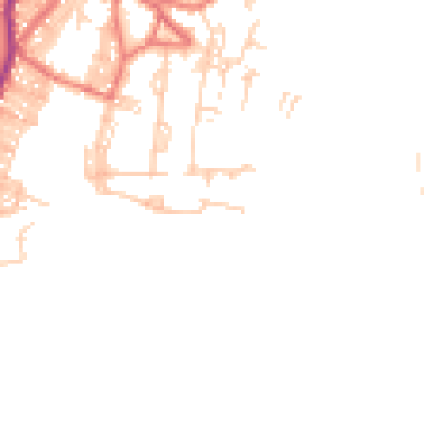 Daytime road noise heatmap for BB18 6PD
