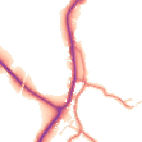 Daytime road noise heatmap for BB18 6TE