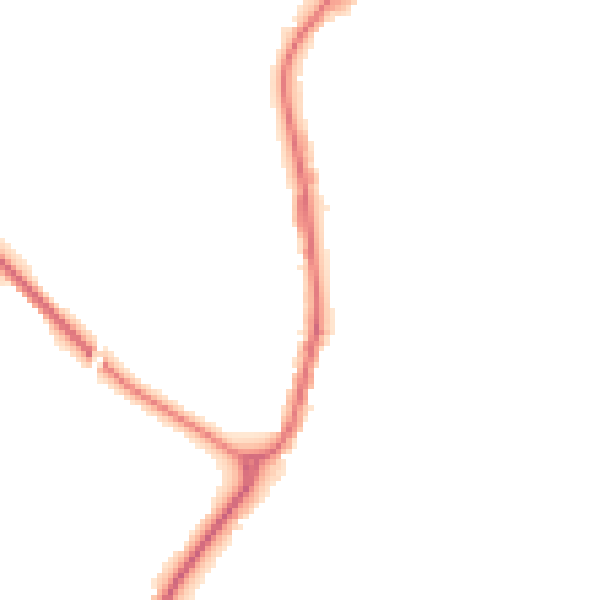 Night-time road noise heatmap for BB18 6TE