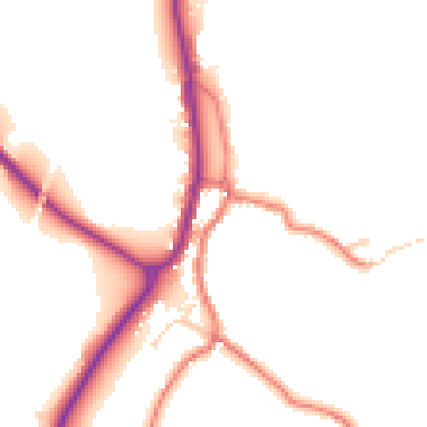 Daytime road noise heatmap for BB18 6TJ