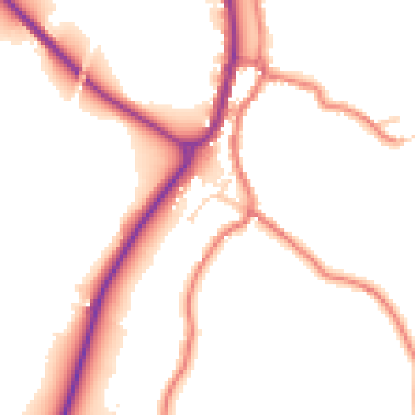 Daytime road noise heatmap for BB18 6TX