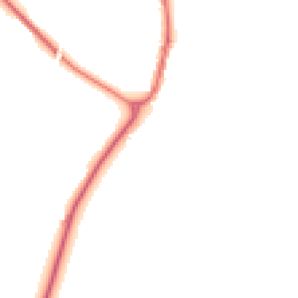 Night-time road noise heatmap for BB18 6TX