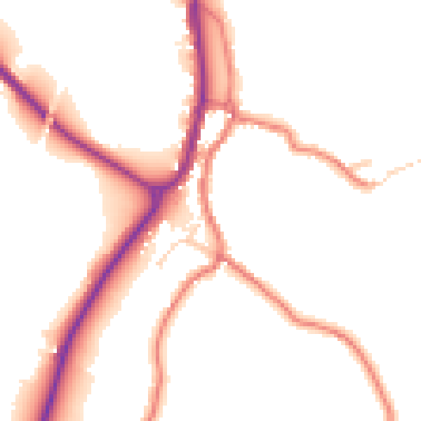 Daytime road noise heatmap for BB18 6TY