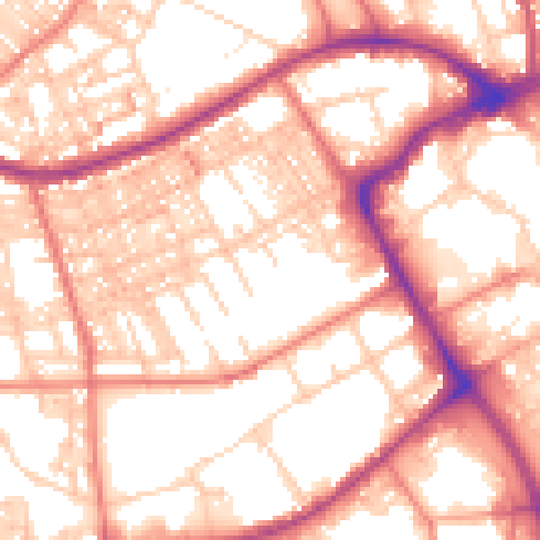 Daytime road noise heatmap for BB2 1RA
