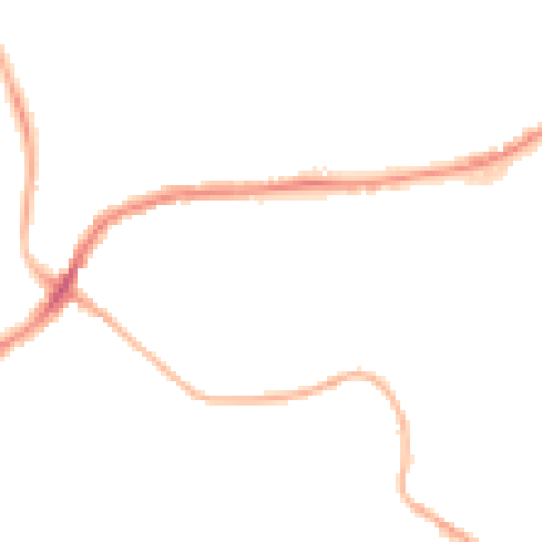 Night-time road noise heatmap for BB2 2PU