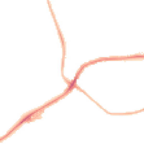 Night-time road noise heatmap for BB2 2SQ