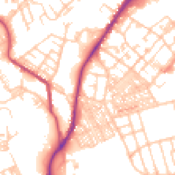 Daytime road noise heatmap for BB2 3LE