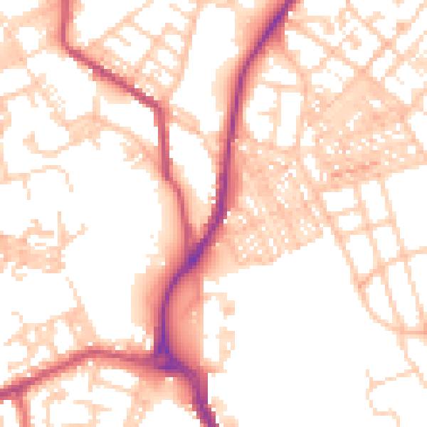 Daytime road noise heatmap for BB2 4HL