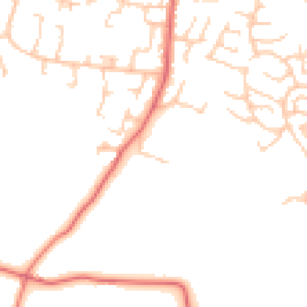 Daytime road noise heatmap for BB2 4NA
