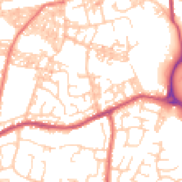 Daytime road noise heatmap for BB2 4NY