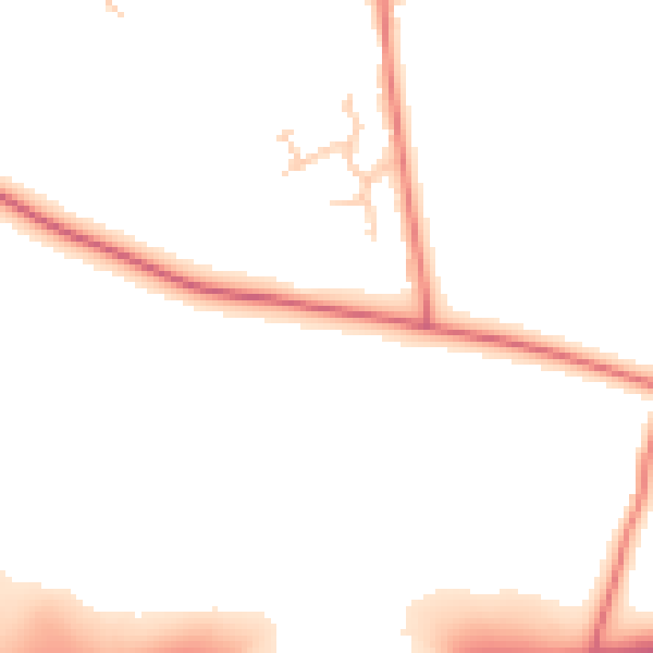 Daytime road noise heatmap for BB2 5PF