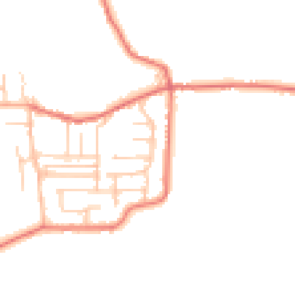 Daytime road noise heatmap for BB2 7EP