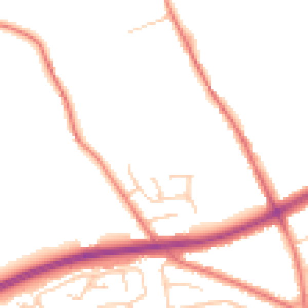 Daytime road noise heatmap for BB2 7FU